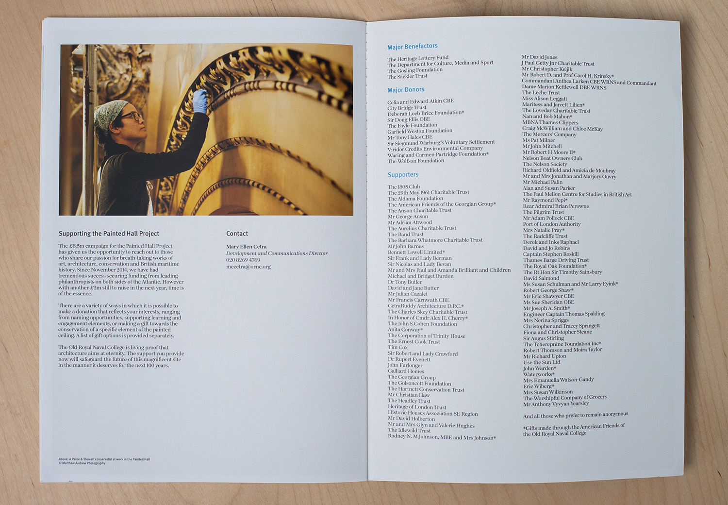 Fundraising brochure for the Painted Hall Project at the Old Royal Naval College