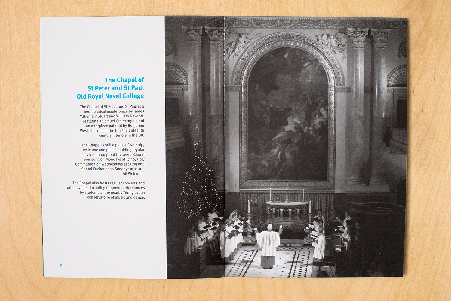 photo of the program for the Old Royal Naval College Chapel Chritmas Concert with audience carols
