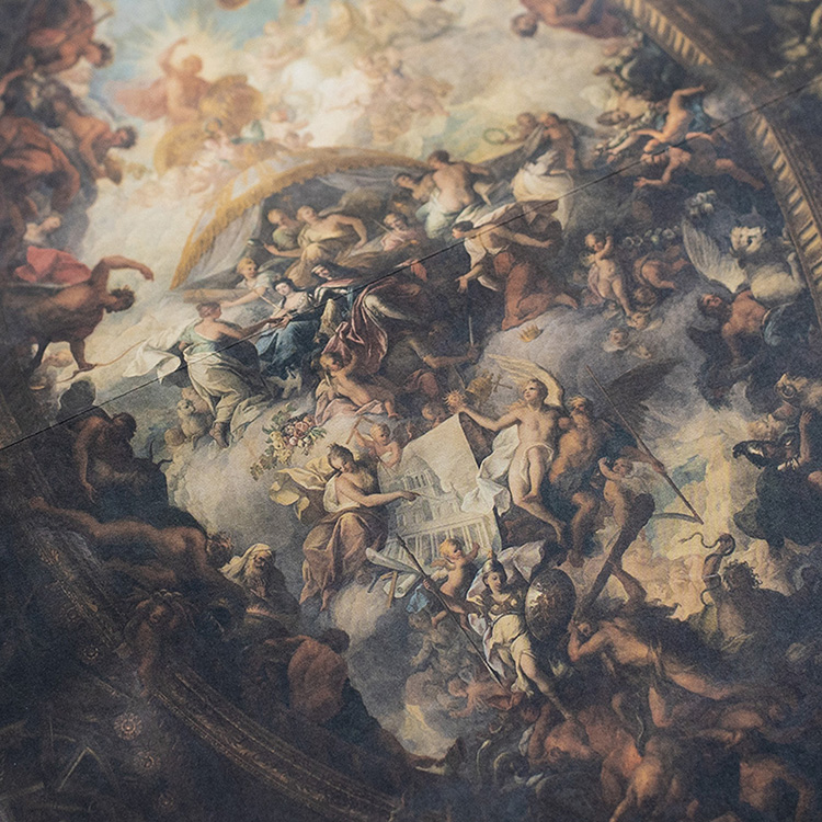 detail of the painted hall project map 